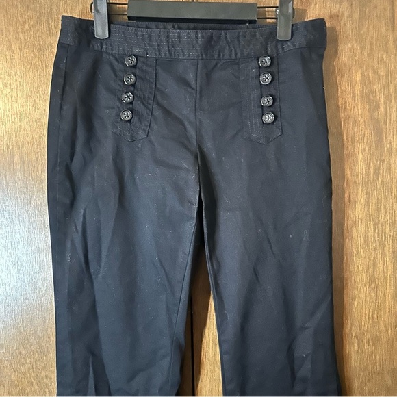 Jacob Black Button Accented Fitted Pants Sz 4 Office Business Casual Work Pants - Picture 3 of 10